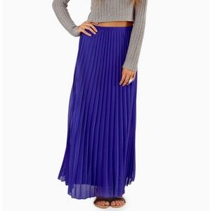 TOBI Royal Blue Pleated Maxi Skirt Size S